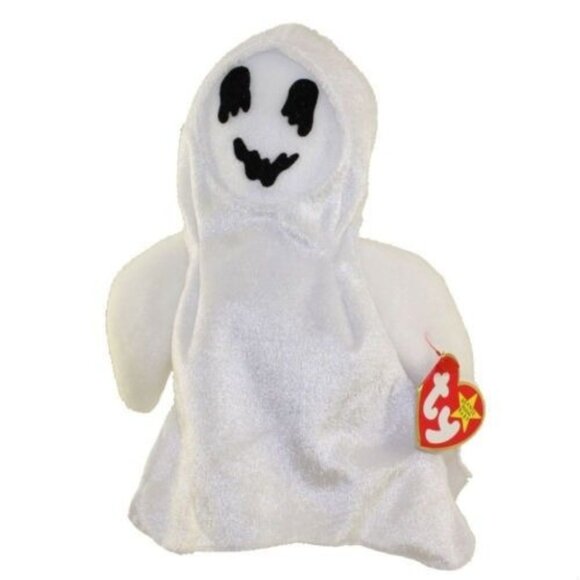 Ty Beanie Babies Sheets The Ghost Plush 1998 White Polyester Fiber and Pellets - Picture 1 of 5